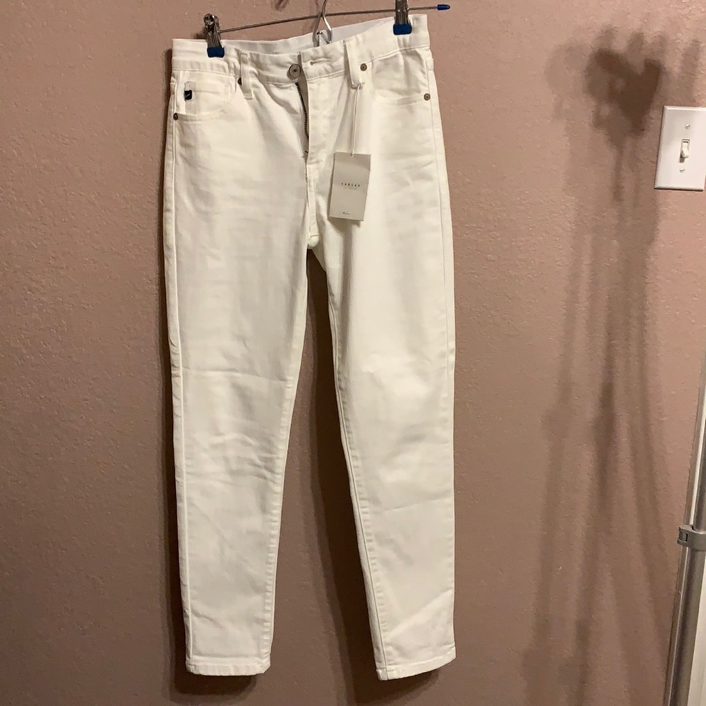 White KanCan high rise ankle skinny jeans.